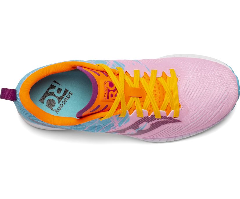 Women's Saucony Fastwitch 9 Running Shoes Pink / Blue / Orange | Singapore 127VRWD